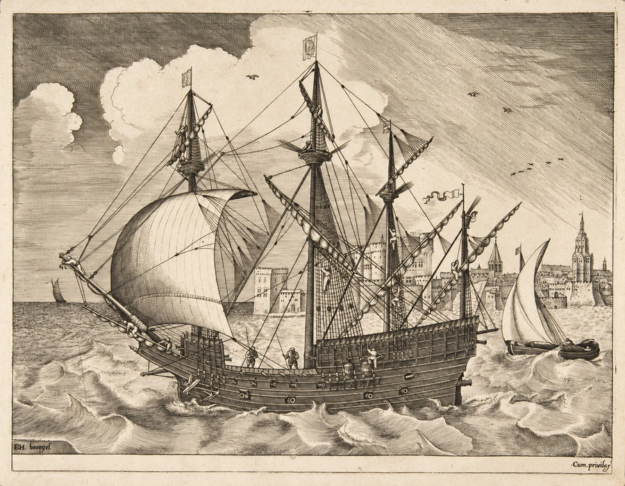 Armed Four-Master Putting Out to Sea | Frans Huys after Pieter Bruegel the Elder | 16th Century