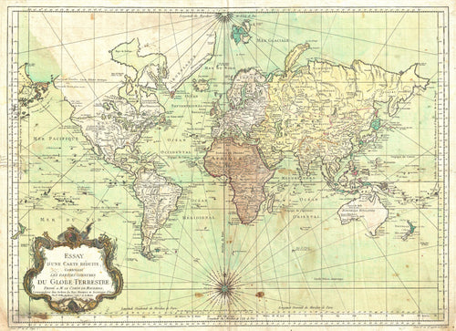 Mapamundi francés | Jacques-Nicolas Bellin | 1778