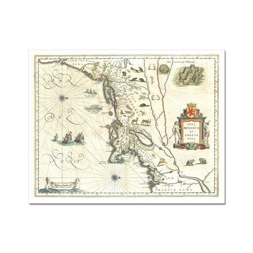 Mapa de Nueva Inglaterra y Nueva York | Willem Blaeu | 1635