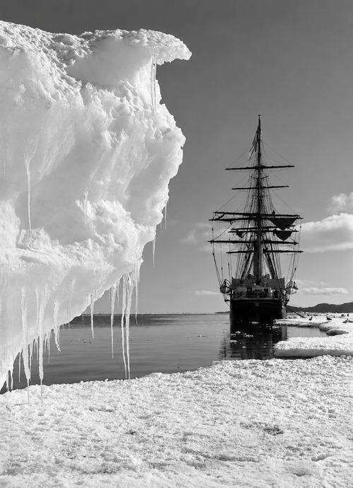 Terra Nova and a Berg at Ice Foot | Herbert George Ponting | 1911