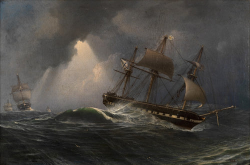 Ships of the Imperial Russian Navy in stormy seas | Charles Henry Seaforth | 1859