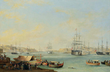 Queen Adelaide Aboard HMS Hastings at the Grand Harbour | Anton Schranz  |1838