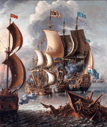 A Sea Fight with Barbary Corsairs | Laureys a Castro | 17th Century