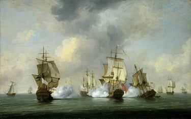 Privateer 'Boscawen' Engaging a Fleet of French Ships | Charles Brooking | 1750