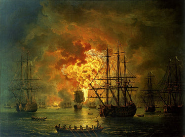 Destruction of the Turkish Fleet in the Bay of Chesme | Jacob Philipp Hackert  | 1771