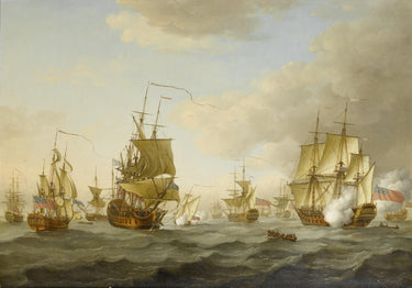 Admiral Byng's fleet getting underway from Spithead | John Cleveley the Elder |1755