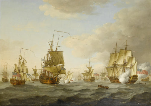 Admiral Byng's fleet getting underway from Spithead | John Cleveley the Elder |1755