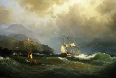 Frigate Clawing Off a Rocky Coast | Vilhelm Melbye | 1858