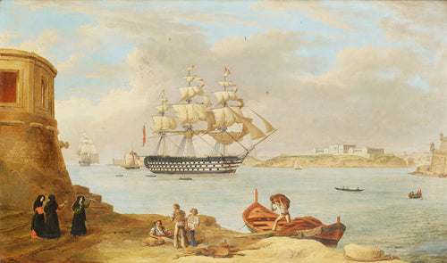 HMS Britannia entering the Grand Harbour | Anton Schranz | 1820