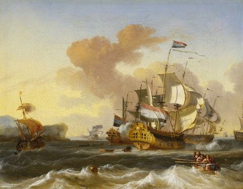 Dutch Flagship and Other Vessels | Hendrik Rietschoof | 1700