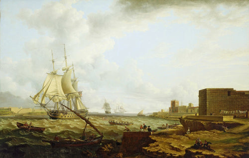 Ship Entering Port Mahon |  Charles Martin Powell  | 1820