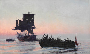 Danish privateers intercepting an enemy vessel during the Napoleonic Wars | Christian Mølsted | 1888