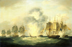 Four Frigates Capturing Spanish Treasure Ships Off Cape Santa Maria, Portugal, 5 October 1804 | Francis Sartorius | 1807