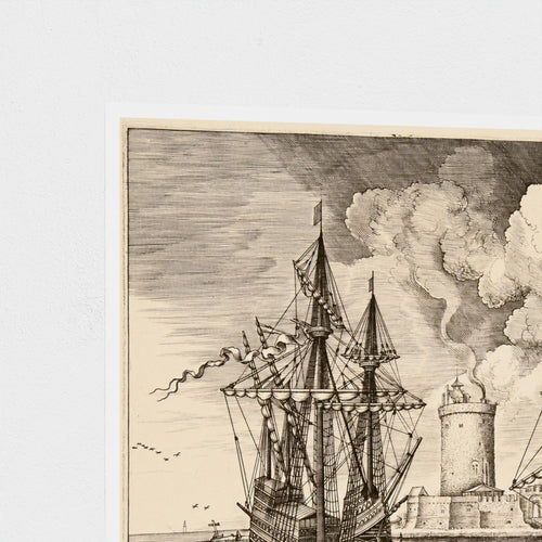 Ships Anchored near a Fortified Island | Frans Huys after Pieter Bruegel the Elder | 16th Century