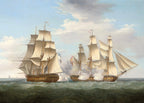 HMS Ethalion in Action with the Spanish Frigate Thetis | Thomas Whitcombe | 1800