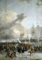 French Cavalry Capture the Fleet in the Ice at Texel | Charles Louis Mozin | 1836