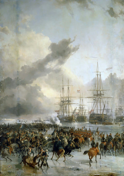 French Cavalry Capture the Fleet in the Ice at Texel | Charles Louis Mozin | 1836
