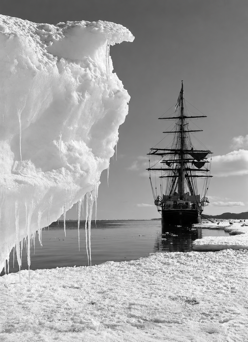 Terra Nova and a Berg at Ice Foot | Herbert George Ponting | 1911