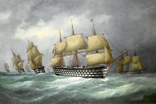 The First French Steam Battlefleet in Formation at Sea | Édouard Adam | 1884