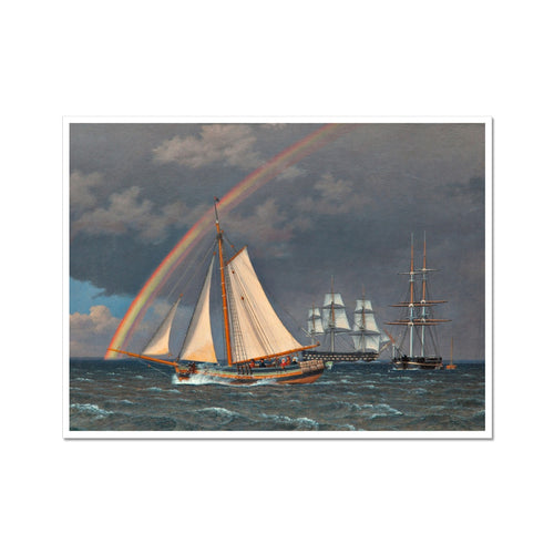 Rainbow at Sea with Some Cruising Ships | Christoffer Wilhelm Eckersberg | 1836