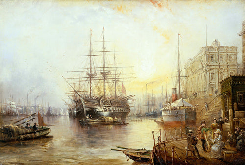 The Training Ship Fisgard off the Royal Naval College | Claude Thomas Stanfield Moore | 1877
