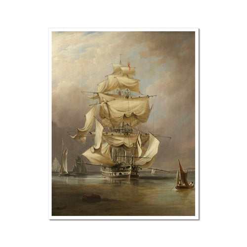 HMS Asia Taking in Her Sails | Richard Brydges Beechey | 19th Century