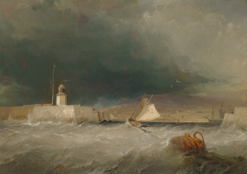Small Ship in Storm Painting by George Chambers