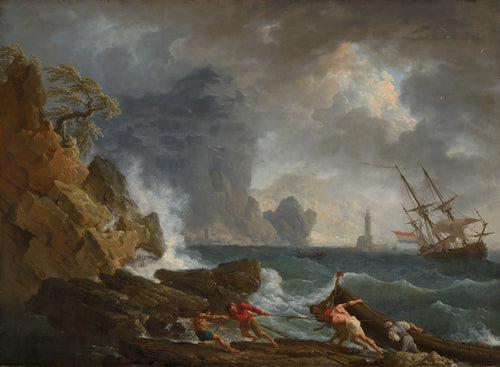 An Italian Harbour in Stormy Weather | Joseph Vernet | 1750