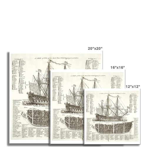 Diagram of a Warship | 1728