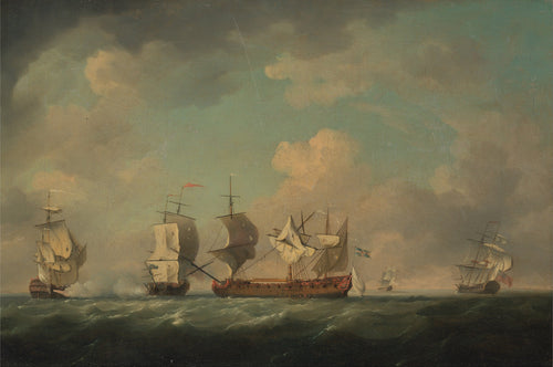 The Capture of the "Marquis d'Antin" and the "Louis Erasme" | Charles Brooking | 1750