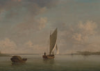 A Smack Under Sail in a Light Breeze in a River | Charles Brooking | 1757