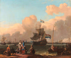 The Y at Amsterdam, with the frigate 'De Ploeg'  | Ludolf Bakhuizen | 17th Century