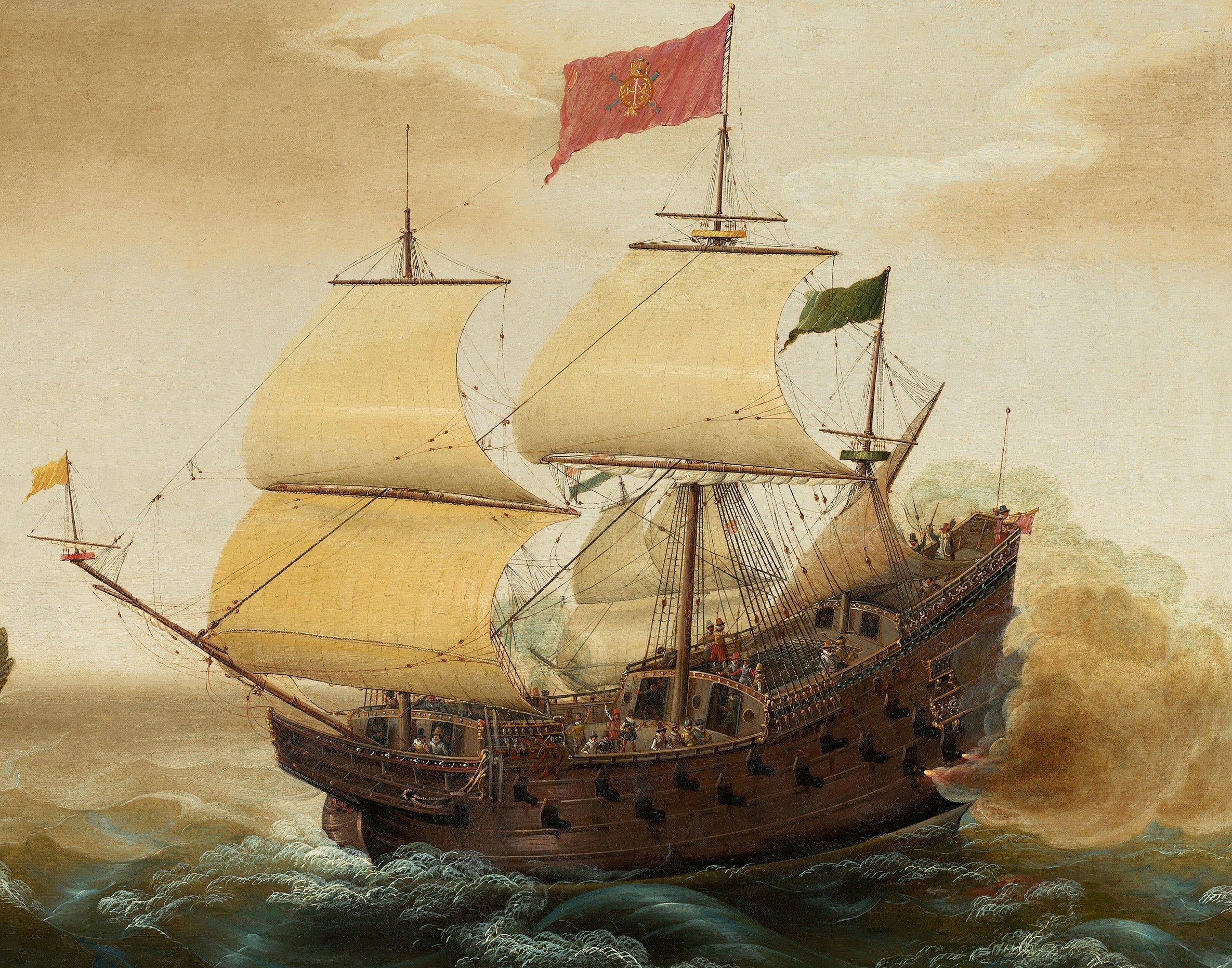Spanish Galleon Firing its Cannon by Cornelis Verbeeck | Buy Maritime  Prints Online – Historical Maritime