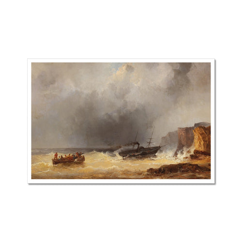 Steamship in Distress at Sea by a Rocky Coast | Josef Püttner | 1858