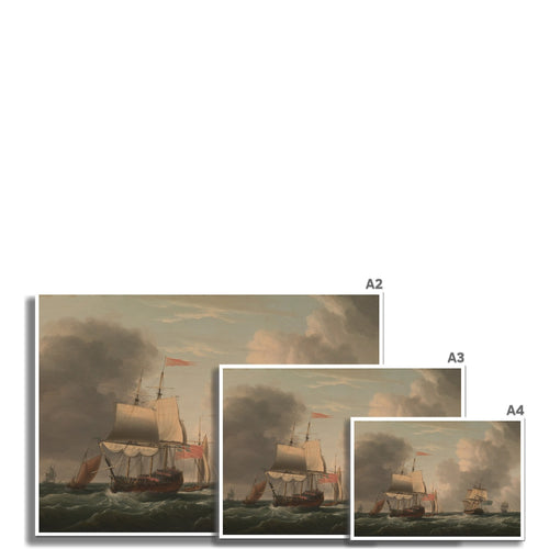 An English Two Decker with Other Ships and Vessels in a Fresh Breeze | Dominic Serres | 1770