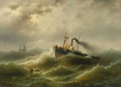 Steamboat in a Storm on the North Sea | Albert Rieger | 1905