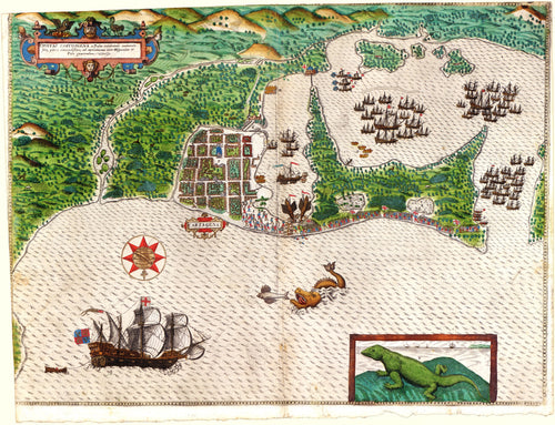 Sir Francis Drake in Cartagena | Baptista Boazio | 1589