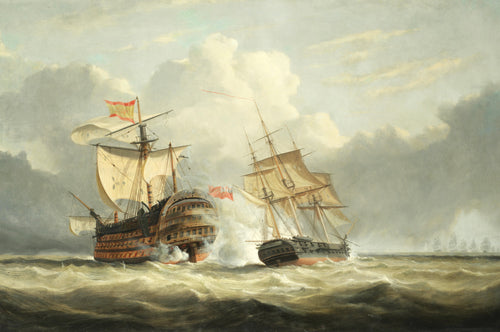 HMS Terpsichore Attacking the Santissima Trinidad | John Christian Schetky | 1840