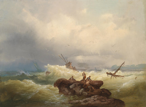 Saving Rocks in Stormy Weather | Josef Carl Berthold Püttner | 1881