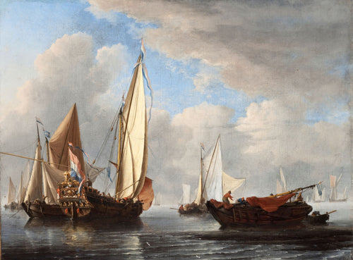 A Yacht and Other Vessels in a Calm | Willem van de Velde the Younger | 1671