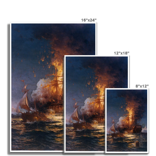 Burning of the Frigate USS Philadelphia | Edward Moran | 1897