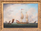 British Royal Navy Ships Sailing Off The Coast | Dominic Serres | 18th Century