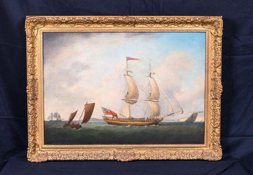 British Royal Navy Ships Sailing Off The Coast | Dominic Serres | 18th Century